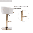 thumbnail image 4 of 24-32 Inch Velvet Bar Stools, Counter Height Adjustable Swivel Barstools High Bar Chairs with Gold Stable Metal Frame, Stools Chair with Footrest for Home Kitchen Island, Pub(Ivory,Set of 8), 4 of 10