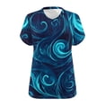 thumbnail image 4 of Staron Summer T-Shirts for Women Plus Size Oversized V Neck Short Sleeve Casual Loose Basic Solid Color Tee Shirt, Blue 3XL, 4 of 4