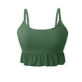 thumbnail image 5 of Fnooota Womens Tankini Swimsuits, High Waisted Summer Two Piece Beach Bathing Suits Green Size S-2XL, 5 of 6