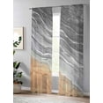 thumbnail image 4 of Sheer Curtains 108 inches Long, Grey Gradient Seaside Ocean Wave Ombre Light Filtering Sheer Window Curtains Rod Pocket Voile Drapes for Bedroom Living Room, 52"W x 108"L 2 Panels, 4 of 7
