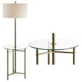thumbnail image 3 of JONATHAN Y Charles 59" Metal/Glass LED Side Table and Floor Lamp, Brass, 3 of 8