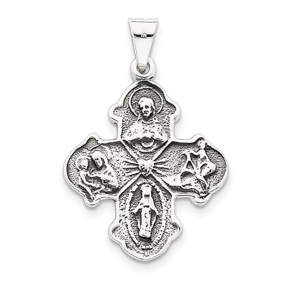 Sterling Silver Antiqued 4-way Medal