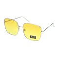 thumbnail image 2 of Womens Large Rectangle Butterfly Designer Fashion Diva Sunglasses Silver Yellow, 2 of 4