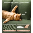 thumbnail image 4 of Welzona 87" Corduroy Sofa, Modern 3-Seater Couch with 2 Throw Pillows, Tool-Free Assembly, Green, 4 of 10