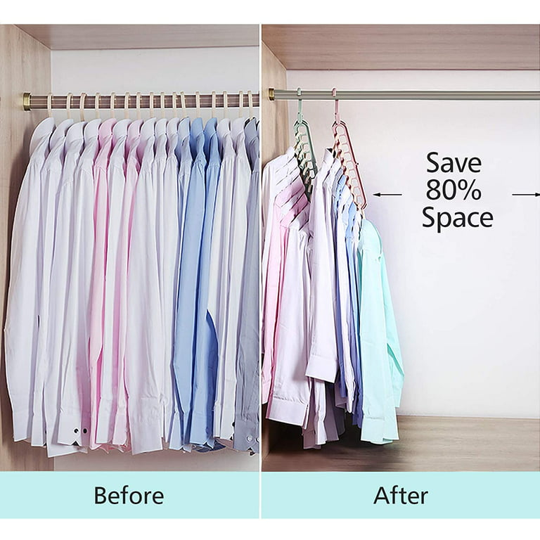 Magic Space Saving Clothes Hangers Multifunctional Smart Closet Organizer  Premium Wardrobe Clothing Cascading Hanger 9 Slots, Innovative Design for  Heavy Clothe… in 2023