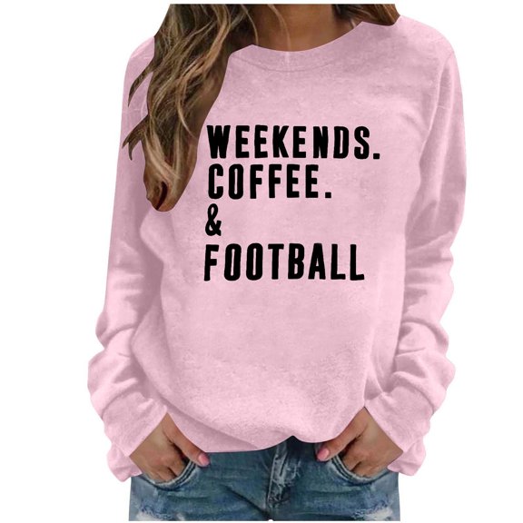 Womens Tops Plus Size Long Sleeved Printed Round Neck Loose Casual Printed Pullover Sweatshirt Pink