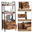 thumbnail image 2 of Fabato 3 Tier Display Bookcase w/Ladder Shelves & Metal Frame, Rustic Brown, 2 of 6