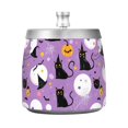 thumbnail image 7 of Yayeee Ashtray with Lid for Cigarette Smokeless Stainless Steel Home Ash Holder, Purple Halloween Pattern, 7 of 7