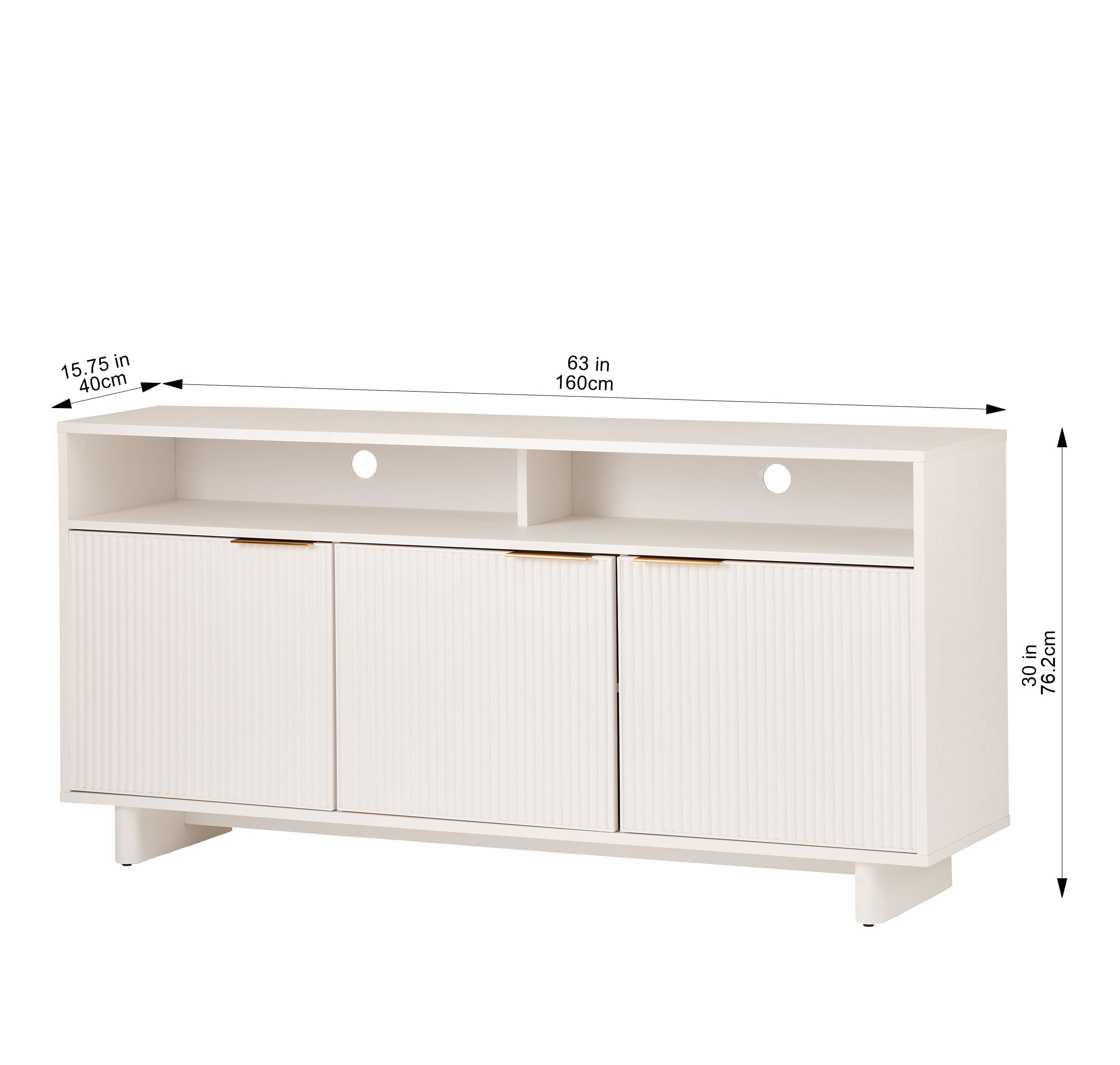 Better Homes & Gardens Lillian Fluted TV Stand for TVs up to 70", White Finish