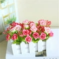 thumbnail image 3 of Fence Pot Artificial Rose Flowers Floral Decor Artificial Rose Cloth Simulation Flower Home Wedding Fake Floral Decor, Pink, 3 of 6