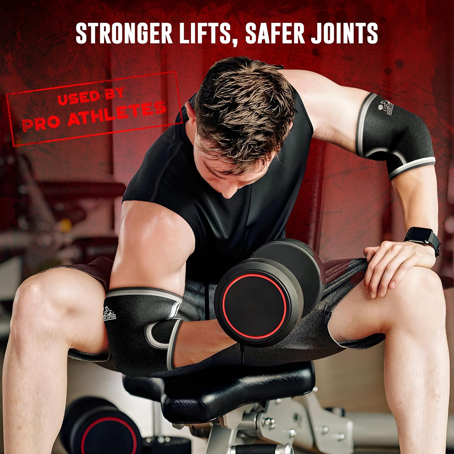 Nordic Lifting Support Compression for Weightlifting Powerlifting Cross Training Tennis Elbow Sleeves (1 Pair)