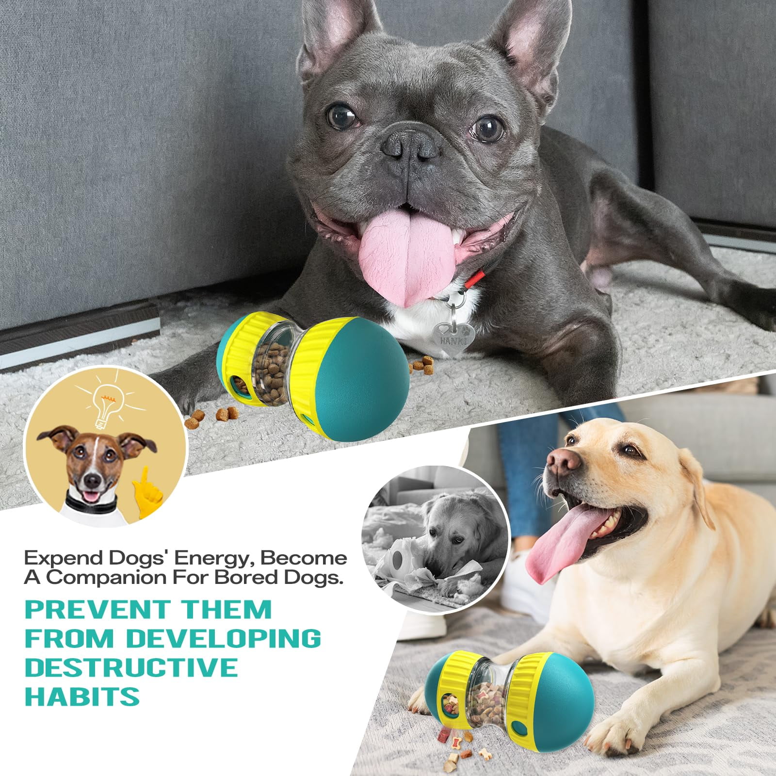 Dog Puzzle Toys Adjustable Dog Treat Dispensing Interactive Dog Enrichment Toy to Keep Them Busy Food Puzzles Ball Blue Walmart