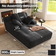 thumbnail image 6 of 67'' Oversized Chaise Lounge Chair, Cloud Plush Corduroy Sofa Bed for Living Room, Modern Deep Seat Sleeper Couch with Back Cushion, No Assembly Required, (Deep Black), 6 of 12