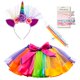 thumbnail image 1 of Falda de tutú de arcoíris, diademas de unicornio, pulsera, vestido de tul en capas, conjunto para niñas B.urHero 717209364733, 1 of 1