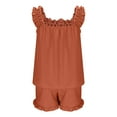 thumbnail image 5 of Vividxx Womens Pajama Sets 2 Piece Outfits Sleeveless Sleepwear Ruffle Crop Top And Casual Shorts Loungewear Outfit Fashion, 5 of 6