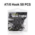 thumbnail image 6 of Offset Circle Hooks 7/0 Black Big Catfish Hooks for Surf and River Fishing 50PCS, 6 of 9