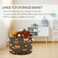 thumbnail image 5 of Collapsible 20" Round Storage Basket with Handles Laundry Hamper Open Storage Bins Cute Foxes in Cute Costumes, 5 of 6
