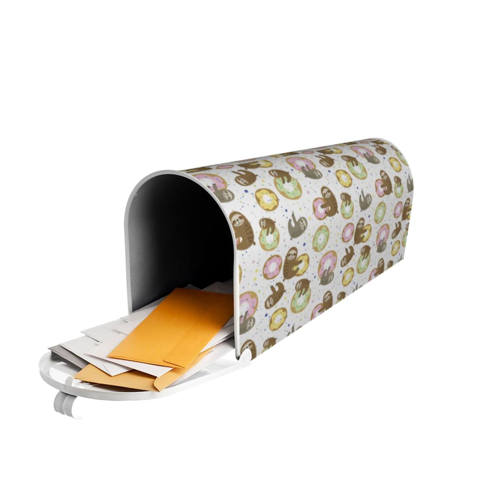 Hirioo Donut Sloth for Magnetic, Waterproof Mailbox Cover,Perfect for Fall, Winter, Spring, and Summer Outdoor Decor-25.5x21 in