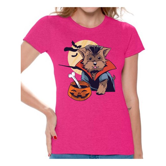 Awkward Styles Halloween T-Shirt Vampire Morkie Shirts for Women