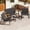 Black, variant on Junkai Outdoor Patio Furniture Set 4-Piece, Breathable Textilene Loveseat & Chairs with Wide Armrests & Side Storage Pockets (Black)