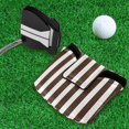 thumbnail image 5 of Haosy Dark Brown and White Striped Golf Mallet Putter Cover Strong Magnetic Leather Golf Club Headcover Closure, 5 of 7