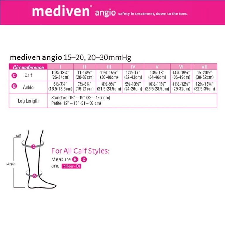 mediven angio 20-30 mmHg calf closed toe Compression Socks, Caramel, VII,  Standard 