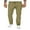 Khaki, variant on WREESH Men's Sweatpants Linen Drawstring Pocket Elastic Belt Straight Solid Pants Beige