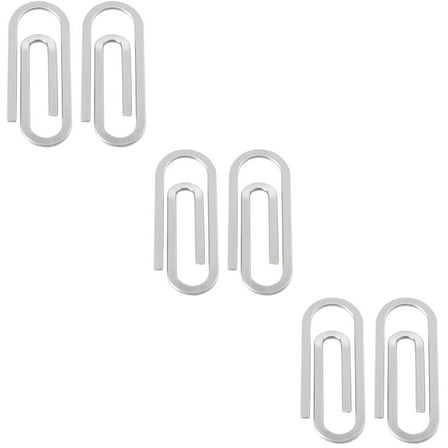 Hemoton 6 pcs  Convenient File Fixation Clips Money Fixing Holders Paper Clips for Office (Silver)