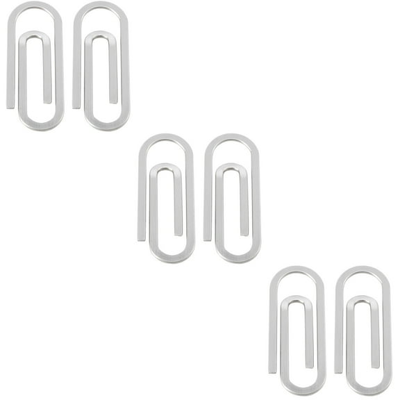 Hemoton 6 pcs  Convenient File Fixation Clips Money Fixing Holders Paper Clips for Office (Silver)