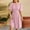 Pink, variant on Fnooota Wedding Guest Dresses for Women, Vacation V Neck Short Sleeve Summer Midi Dresses Pink Size S-2XL