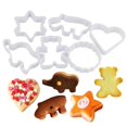 thumbnail image 3 of 6-Piece 3D Cookie Cutter Molds, Reusable Plastic Biscuit Stamp Set for Holiday Baking, Non-Stick Easy-Release Diy Pastry Tools, Fun Family Kitchen Activity, Safe from -76 °F to 446 °F, 6 Molds, 3 of 9