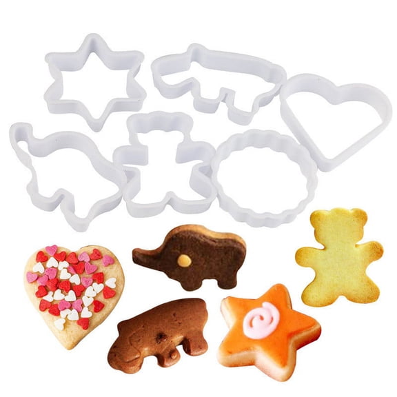 Biscuit Cutter Assorted Cookie Cutters Edible art projects 6pcs Diy Decorative Creative Plastic Baking Cake Mould