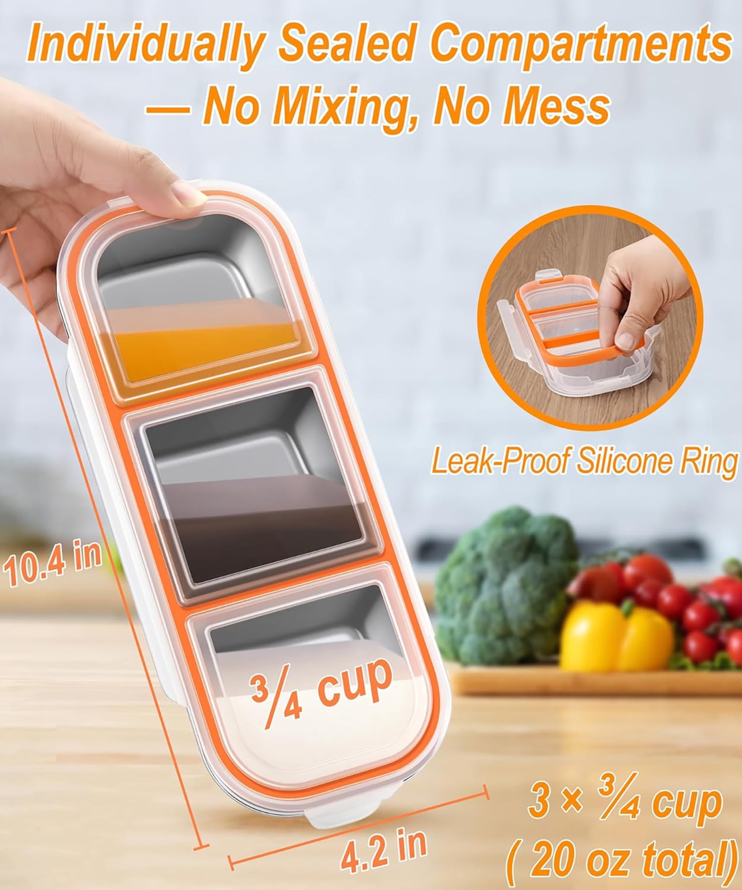 3pcs Stainless Steel Bento Box, Reusable Stainless Steel Snack Containers For Office, Outdoor picnic