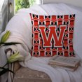 thumbnail image 3 of Letter W Football Scarlet and Grey Fabric Decorative Pillow, 3 of 4