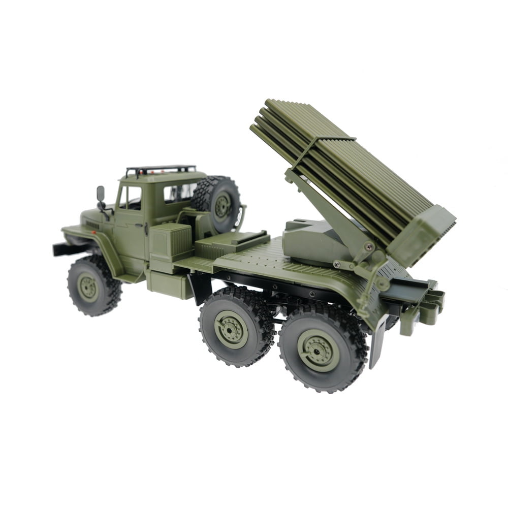 1:16 Full-Scale RC Crawler, 4WD 2.4G Remote Control Climbing Car with 5KM/H High Speed, Rocket Launcher, Spare Tire, RC Drift Vehicle Model Toy Gift for Adults