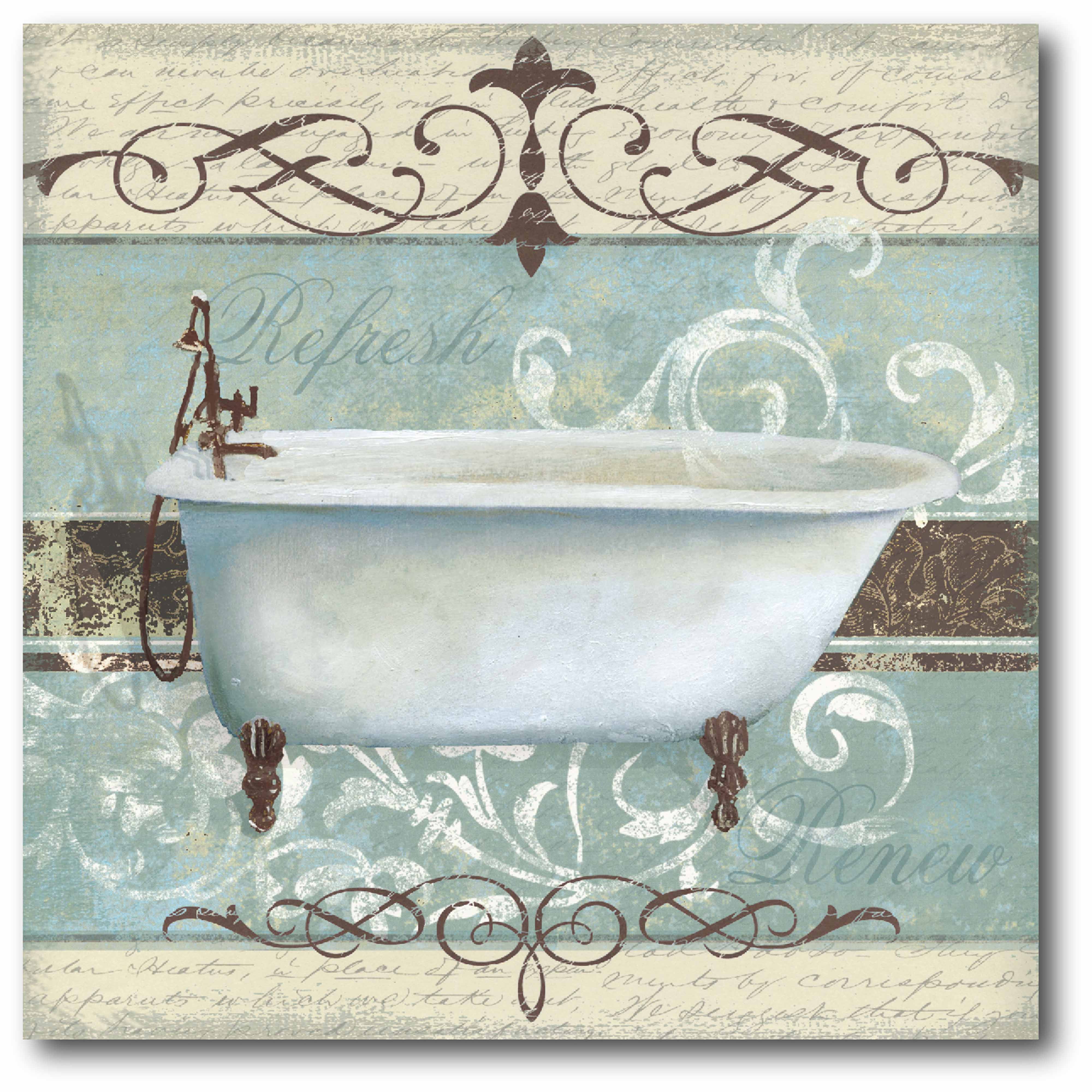 Bath Blue I GalleryWrapped Canvas Wall Art, 16x16
