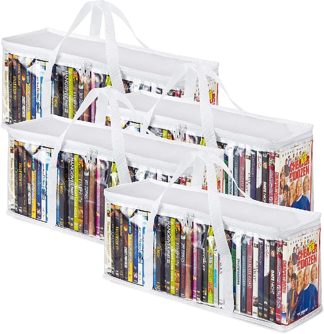 Stock Your Home DVD Storage Bags (4 Pack) - Transparent PVC Media Stor