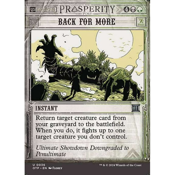 MtG Outlaws of Thunder Junction Breaking News Uncommon Back for More (Prosperity Showcase) #36
