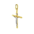 thumbnail image 3 of Precious Stars Jewelry 14k Two-tone Gold Crucifix Religious Pendant, 3 of 6