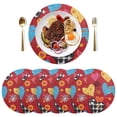thumbnail image 3 of Ryvnso Colorful Hearts with Stars Round Plate Mats Dining Table Placemat 1 Piece for Holiday Decoration, 3 of 7