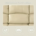 thumbnail image 5 of 3-Pcs Modern Leather Recliner Couch with 5 Recliners Living Room/Office/Theater Set, Beige, 5 of 11