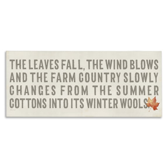 Stupell Industries Traditional Leaves Fall Autumn Seasonal Canvas Art, 30 x 13, by Stephanie Workman Marrott