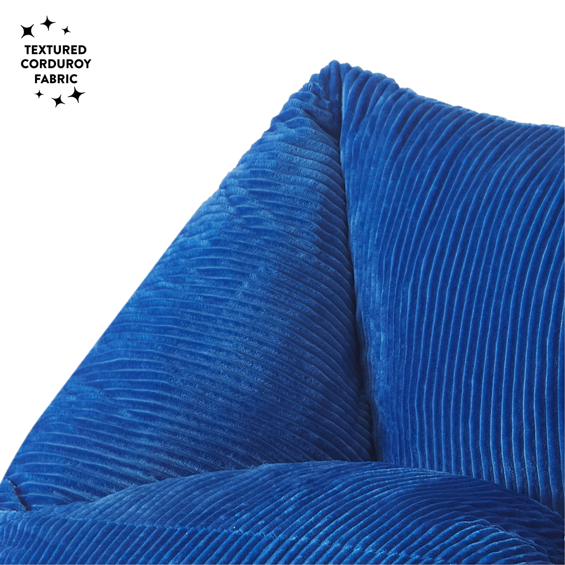 Mainstays by Becky G. & Alejandra Ribbed Plush Compressed Foam Chair, Blue
