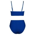 thumbnail image 5 of Xijirk Tankini Swimsuits for Women,Two Piece Swimwear U Neck High Waist Tankini Sets Adjustable Strap Bathing Suits Tummy Control Quick Dry Swimwear,Swimsuit for Women,L,Blue, 5 of 6