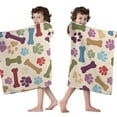 thumbnail image 4 of Paw Prints and Bones Hooded Bath Towel，50"x30" for Ages 3 To 12 Kids, Quick Dry Lightweight Soft Microfiber Hood Beach Towel Cover Up for Kids, 4 of 7