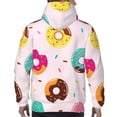 thumbnail image 7 of Picia Donut Pattern Casual Men's Hoodie - Lightweight Hooded Sweatshirt with Kangaroo Pocket, Comfortable Pullover for Everyday, Travel-Small, 7 of 7