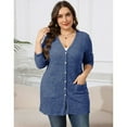 thumbnail image 3 of AviBest Cardigans Grande Taille pour Femmes Légers à Manches Longues, Ouverts à l'Avant, Boutonnés, Cardigans Fins d'Automne avec Poches, 1TG-5TG, 3 of 6