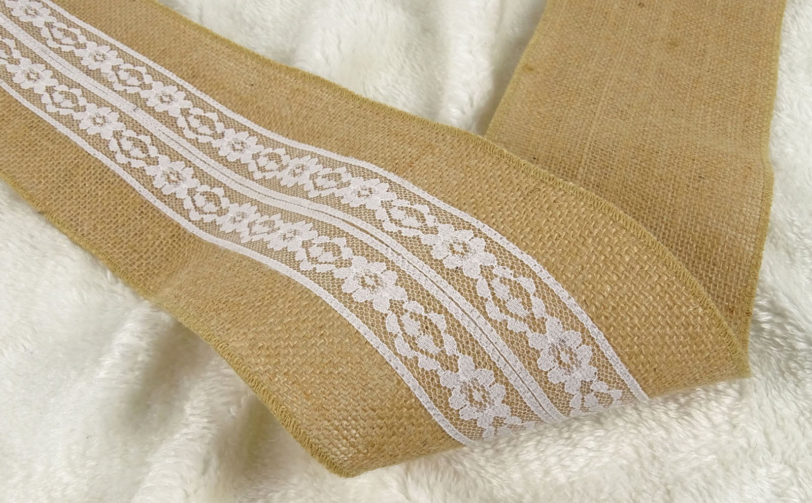 IBA Indianbeautifulart 10 Yard Natural Burlap Fabric Lace Wired Jute Trim Wedding Embellishments Ribbons For Crafts-4 Inches