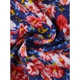 thumbnail image 5 of Agnes Orinda Women's Plus Size Sundress Floral V Neck Short Sleeve Beach Vacation Summer Midi Dress with Pockets 2X Pink Blue, 5 of 6
