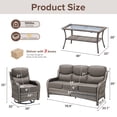 thumbnail image 5 of Jentlehouse Outdoor Patio Furniture Set,All-Weather Wicker Sofa Set with Outdoor Rockers & 2-Tier Table,Outdoor Conversation Furniture Set for Garden Porch Balcony Deck, 5 of 11